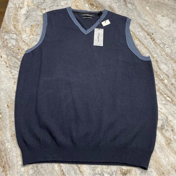 Impermeable Silk Merino Wool Cashmere Blend Sweater Vest Men’s Medium Preppy - Picture 7 of 7